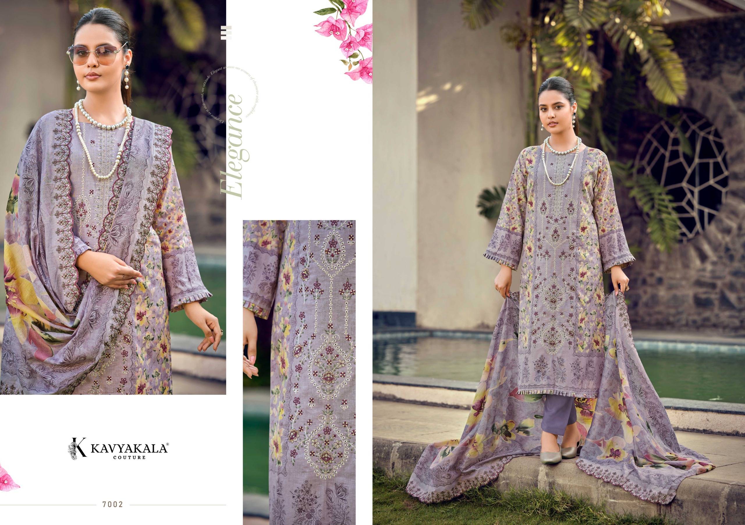 BIN SAEED Vol -10‎ By KAVYA‎‎ KALA 7001 To 7008 Series Beautiful Festive Suits Stylish Fancy Colorful Casual Wear & Ethnic Wear PURE‎ CAMBRIC Print Dresses At Wholesale Price